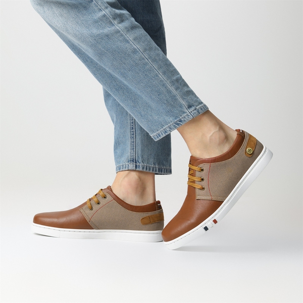 Men's Modern Casual Fashion Sneakers - TAN - 1